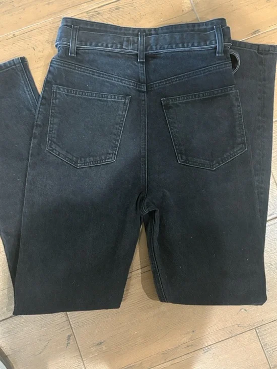 Reformation Black Washed Straight Jeans - Picture 3 of 5